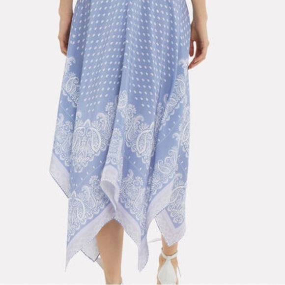 Intermix 100% Silk Isla Scarf Midi Dress Size 2 Blue/Lilac - Picture 4 of 16